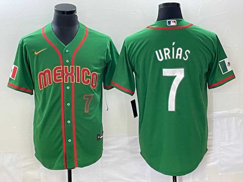 Men's Mexico Baseball #7 Julio Urias Number 2023 Green World Classic Stitched Jersey3,We sell and wholesale Men's Mexico Baseball #7 Julio Urias Number 2023 Green World Classic Stitched Jersey3 on line form chian!